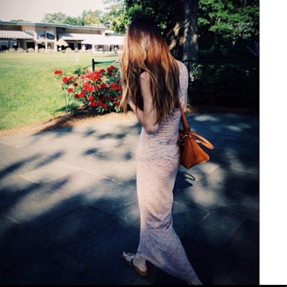 Super Soft Space Dye Knit Maxi Dress In Pink/Neutral